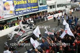 26.10.2008 Hockenheim, Germany,  Timo Scheider (GER), Audi Sport Team Abt, Audi A4 DTM celebrating his championship win - DTM 2008 at Hockenheimring, Germany