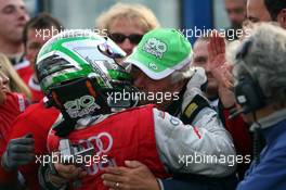 26.10.2008 Hockenheim, Germany,  Race winner and new DTM Champion 2008 Timo Scheider (GER), Audi Sport Team Abt, with his father - DTM 2008 at Hockenheimring, Germany