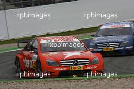 26.10.2008 Hockenheim, Germany,  Gary Paffett (GBR), Persson Motorsport AMG Mercedes, AMG-Mercedes C-Klasse leads Maro Engel (GER), Muecke Motorsport AMG Mercedes, AMG Mercedes C-Klasse - DTM 2008 at Hockenheimring, Germany