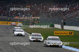 26.10.2008 Hockenheim, Germany,  Bruno Spengler (CDN), Team HWA AMG Mercedes, AMG Mercedes C-Klasse, leads Bernd Schneider (GER), Team HWA AMG Mercedes, AMG Mercedes C-Klasse, Tom Kristensen (DNK), Audi Sport Team Abt, Audi A4 DTM - DTM 2008 at Hockenheimring, Germany