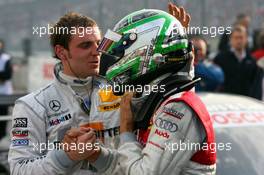 26.10.2008 Hockenheim, Germany,  Jamie Green (GBR), Team HWA AMG Mercedes, AMG Mercedes C-Klasse, congratuled race winner and new DTM Champion 2008 Timo Scheider (GER), Audi Sport Team Abt, Portrait - DTM 2008 at Hockenheimring, Germany