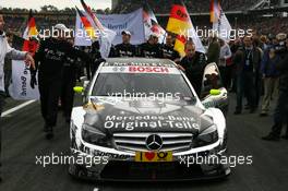 26.10.2008 Hockenheim, Germany,  Car of Bernd Schneider (GER), Team HWA AMG Mercedes, AMG Mercedes C-Klasse, being pushed on the grid for the last time - DTM 2008 at Hockenheimring, Germany