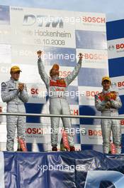 26.10.2008 Hockenheim, Germany,  Paul di Resta (GBR), Team HWA AMG Mercedes, AMG Mercedes C-Klasse, Timo Scheider (GER), Audi Sport Team Abt, Audi A4 DTM, Mattias Ekstroem (SWE), Audi Sport Team Abt Sportsline, Audi A4 DTM - DTM 2008 at Hockenheimring, Germany