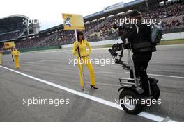 26.10.2008 Hockenheim, Germany,  television cameraman with a Segway on the starting grid. - DTM 2008 at Hockenheimring, Germany