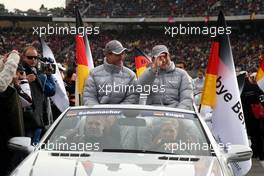 26.10.2008 Hockenheim, Germany,  (left) Ralf Schumacher (GER), Mücke Motorsport AMG Mercedes, AMG Mercedes C-Klasse and (right) Maro Engel (GER), Mücke Motorsport AMG Mercedes, AMG Mercedes C-Klasse - DTM 2008 at Hockenheimring, Germany