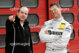 11.03.2008 Scarperia, Italy,  Ralf Schumacher (GER), Mücke Motorsport AMG Mercedes, Portrait (right), with his race engineer - DTM 2008 at Mugello