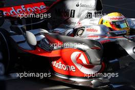 14.03.2008 Melbourne, Australia,  Lewis Hamilton (GBR), McLaren Mercedes, MP4-23, sidepod - Formula 1 World Championship, Rd 1, Australian Grand Prix, Friday Practice