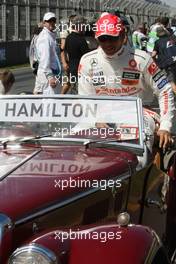 16.03.2008 Melbourne, Australia,  Lewis Hamilton (GBR), McLaren Mercedes - Formula 1 World Championship, Rd 1, Australian Grand Prix, Sunday Pre-Race Grid