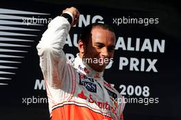 16.03.2008 Melbourne, Australia,  Lewis Hamilton (GBR), McLaren Mercedes - Formula 1 World Championship, Rd 1, Australian Grand Prix, Sunday Podium