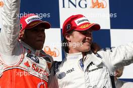 16.03.2008 Melbourne, Australia,  Lewis Hamilton (GBR), McLaren Mercedes, Nico Rosberg (GER), WilliamsF1 Team - Formula 1 World Championship, Rd 1, Australian Grand Prix, Sunday Podium