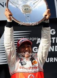 16.03.2008 Melbourne, Australia,  Winner, 1st, Lewis Hamilton (GBR), McLaren Mercedes - Formula 1 World Championship, Rd 1, Australian Grand Prix, Sunday Podium