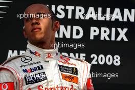 16.03.2008 Melbourne, Australia,  Lewis Hamilton (GBR), McLaren Mercedes - Formula 1 World Championship, Rd 1, Australian Grand Prix, Sunday Podium