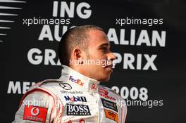 16.03.2008 Melbourne, Australia,  Lewis Hamilton (GBR), McLaren Mercedes - Formula 1 World Championship, Rd 1, Australian Grand Prix, Sunday Podium