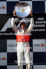 16.03.2008 Melbourne, Australia,  Lewis Hamilton (GBR), McLaren Mercedes - Formula 1 World Championship, Rd 1, Australian Grand Prix, Sunday Podium