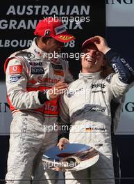 16.03.2008 Melbourne, Australia,  Lewis Hamilton (GBR), McLaren Mercedes and Nico Rosberg (GER), WilliamsF1 Team  - Formula 1 World Championship, Rd 1, Australian Grand Prix, Sunday Podium