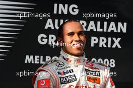 16.03.2008 Melbourne, Australia,  Lewis Hamilton (GBR), McLaren Mercedes - Formula 1 World Championship, Rd 1, Australian Grand Prix, Sunday Podium