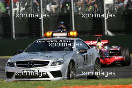 16.03.2008 Melbourne, Australia,  Lewis Hamilton (GBR), McLaren Mercedes, MP4-23 behind the safety car - Formula 1 World Championship, Rd 1, Australian Grand Prix, Sunday Race