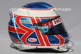 13.03.2008 Melbourne, Australia,  Jenson Button (GBR), Honda Racing F1 Team, helmet - Formula 1 World Championship, Rd 1, Australian Grand Prix, Thursday
