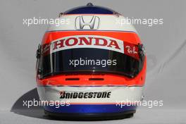 13.03.2008 Melbourne, Australia,  Rubens Barrichello (BRA), Honda Racing F1 Team, helmet - Formula 1 World Championship, Rd 1, Australian Grand Prix, Thursday