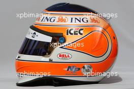 13.03.2008 Melbourne, Australia,  Nelson Piquet Jr (BRA), Renault F1 Team, helmet - Formula 1 World Championship, Rd 1, Australian Grand Prix, Thursday