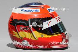 13.03.2008 Melbourne, Australia,  Timo Glock (GER), Toyota F1 Team, helmet - Formula 1 World Championship, Rd 1, Australian Grand Prix, Thursday