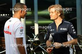 12.03.2008 Melbourne, Australia,  Lewis Hamilton (GBR), McLaren Mercedes, Nico Rosberg (GER), WilliamsF1 Team - Formula 1 World Championship, Rd 1, Australian Grand Prix, Wednesday