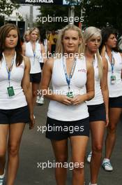 12.03.2008 Melbourne, Australia,  GRID GIRLS - Formula 1 World Championship, Rd 1, Australian Grand Prix, Wednesday
