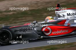 01.02.2008 Barcelona, Spain,  Lewis Hamilton (GBR), McLaren Mercedes, MP4-23 - Formula 1 Testing, Barcelona