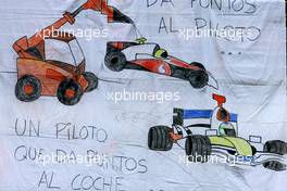 02.02.2008 Barcelona, Spain,  Fan's banner - Formula 1 Testing, Barcelona
