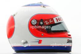 02.02.2008 Barcelona, Spain,  Helmet of Jenson Button (GBR), Honda Racing F1 Team - Formula 1 Testing, Barcelona