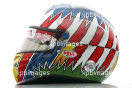 02.02.2008 Barcelona, Spain,  Helmet of Alexander Wurz (AUT), Test Driver, Honda Racing F1 Team  - Formula 1 Testing, Barcelona