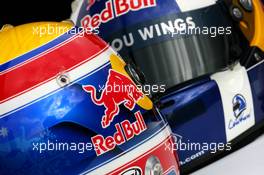 03.02.2008 Barcelona, Spain,  Helmets of David Coulthard (GBR), Red Bull Racing and Mark Webber (AUS), Red Bull Racing - Formula 1 Testing, Barcelona
