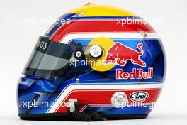 03.02.2008 Barcelona, Spain,  Helmet of Mark Webber (AUS), Red Bull Racing - Formula 1 Testing, Barcelona