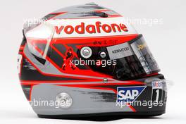 03.02.2008 Barcelona, Spain,  Helmet of Heikki Kovalainen (FIN), McLaren Mercedes - Formula 1 Testing, Barcelona