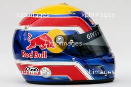 03.02.2008 Barcelona, Spain,  Helmet of Mark Webber (AUS), Red Bull Racing - Formula 1 Testing, Barcelona