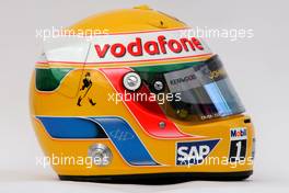 03.02.2008 Barcelona, Spain,  Helmet of Lewis Hamilton (GBR), McLaren Mercedes - Formula 1 Testing, Barcelona