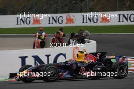 05.09.2008 Francorchamps, Belgium,  Mark Webber (AUS), Red Bull Racing, RB4  - Formula 1 World Championship, Rd 13, Belgian Grand Prix, Friday Practice