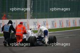 05.09.2008 Francorchamps, Belgium,  Robert Kubica (POL),  BMW Sauber F1 Team stalled his csr while trying a practice start - Formula 1 World Championship, Rd 13, Belgian Grand Prix, Friday Practice