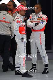 05.09.2008 Francorchamps, Belgium,  Heikki Kovalainen (FIN), McLaren Mercedes and Lewis Hamilton (GBR), McLaren Mercedes - Formula 1 World Championship, Rd 13, Belgian Grand Prix, Friday Practice