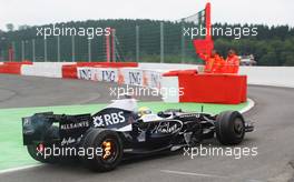 05.09.2008 Francorchamps, Belgium,  Nico Rosberg (GER), WilliamsF1 Team, FW30, brakes on fire - Formula 1 World Championship, Rd 13, Belgian Grand Prix, Friday Practice