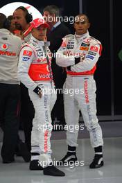 05.09.2008 Francorchamps, Belgium,  Heikki Kovalainen (FIN), McLaren Mercedes and Lewis Hamilton (GBR), McLaren Mercedes - Formula 1 World Championship, Rd 13, Belgian Grand Prix, Friday Practice