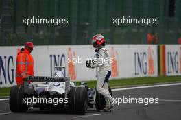 05.09.2008 Francorchamps, Belgium,  Robert Kubica (POL),  BMW Sauber F1 Team stalled his csr while trying a practice start - Formula 1 World Championship, Rd 13, Belgian Grand Prix, Friday Practice