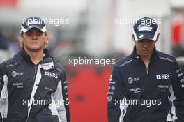 05.09.2008 Francorchamps, Belgium,  Nico Rosberg (GER), WilliamsF1 Team, Kazuki Nakajima (JPN), Williams F1 Team - Formula 1 World Championship, Rd 13, Belgian Grand Prix, Friday