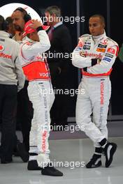 05.09.2008 Francorchamps, Belgium,  Heikki Kovalainen (FIN), McLaren Mercedes and Lewis Hamilton (GBR), McLaren Mercedes - Formula 1 World Championship, Rd 13, Belgian Grand Prix, Friday Practice
