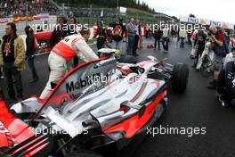 07.09.2008 Francorchamps, Belgium,  Heikki Kovalainen (FIN), McLaren Mercedes  - Formula 1 World Championship, Rd 13, Belgian Grand Prix, Sunday Pre-Race Grid