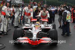 07.09.2008 Francorchamps, Belgium,  Lewis Hamilton (GBR), McLaren Mercedes, MP4-23 - Formula 1 World Championship, Rd 13, Belgian Grand Prix, Sunday Pre-Race Grid