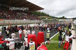 07.09.2008 Francorchamps, Belgium,  The grid - Formula 1 World Championship, Rd 13, Belgian Grand Prix, Sunday Pre-Race Grid