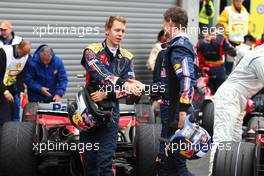 07.09.2008 Francorchamps, Belgium,  Sebastian Vettel (GER), Scuderia Toro Rosso and David Coulthard (GBR), Red Bull Racing - Formula 1 World Championship, Rd 13, Belgian Grand Prix, Sunday Podium