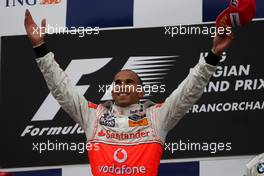 07.09.2008 Francorchamps, Belgium,  Winner, 1st, Lewis Hamilton (GBR), McLaren Mercedes - Formula 1 World Championship, Rd 13, Belgian Grand Prix, Sunday Podium