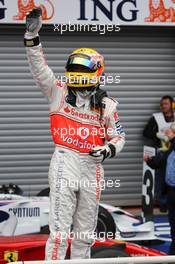 07.09.2008 Francorchamps, Belgium,  Lewis Hamilton (GBR), McLaren Mercedes, wins - Formula 1 World Championship, Rd 13, Belgian Grand Prix, Sunday Podium